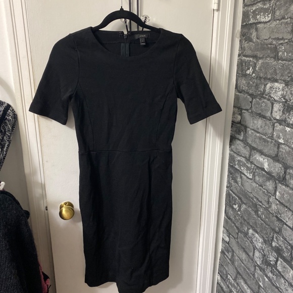 J. Crew Black Short Sleeve Sheath Dress - Picture 2 of 4